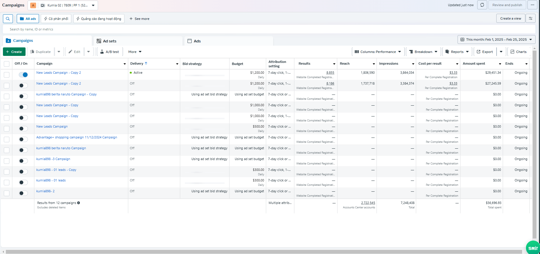 Ads Account $7,248,406